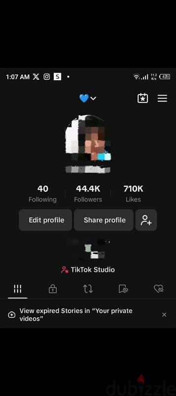 tiktok account 44k followers for sale