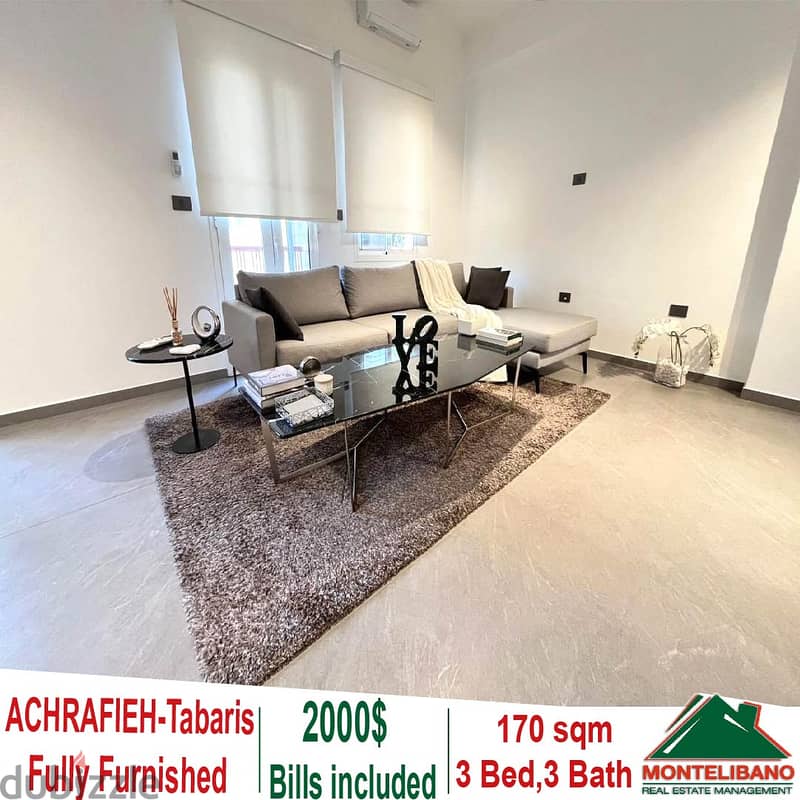 Fully Furnished 170 sqm Apartment for rent in Achrafieh- Tabaris!! 0