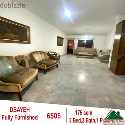 650$!! Fully Furnished Apartment for rent in Dbayeh