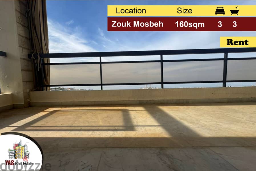 Zouk Mosbeh 160m2 | Rent | Panoramic View | Excellent Condition |  EL 0