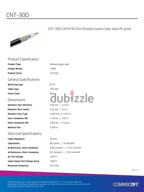 (4500m)CNT-300 CNT 50 OHM braided coaxial cable 0