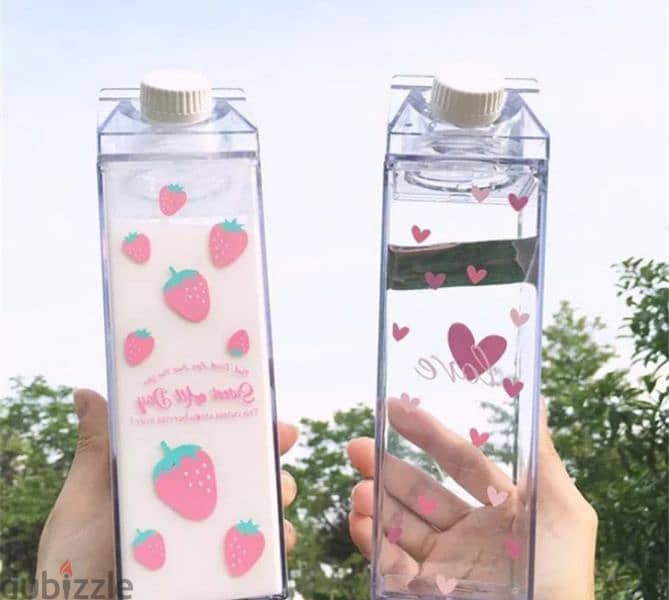 transparent milk and juice bottles 0