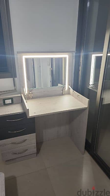 Unique design dressing table with led light and seat 0