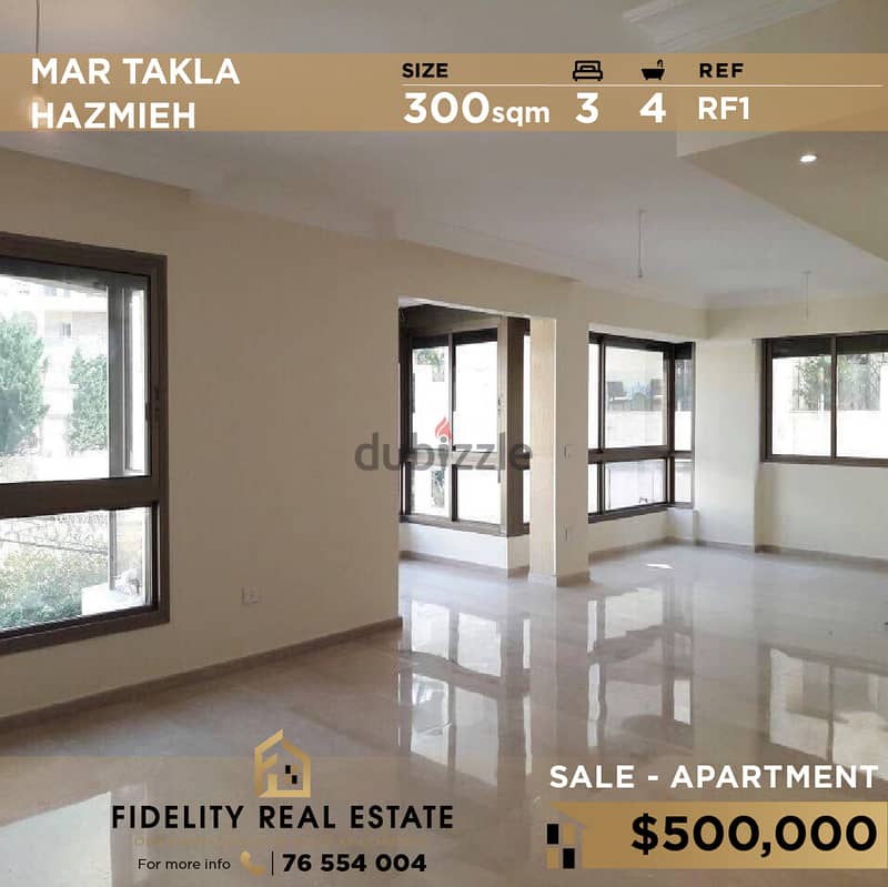 Apartment for sale in Mar Takla Hazmieh RF1 0