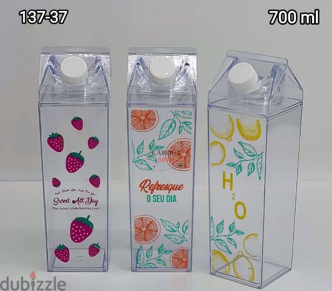 transparent milk and juice bottles 3