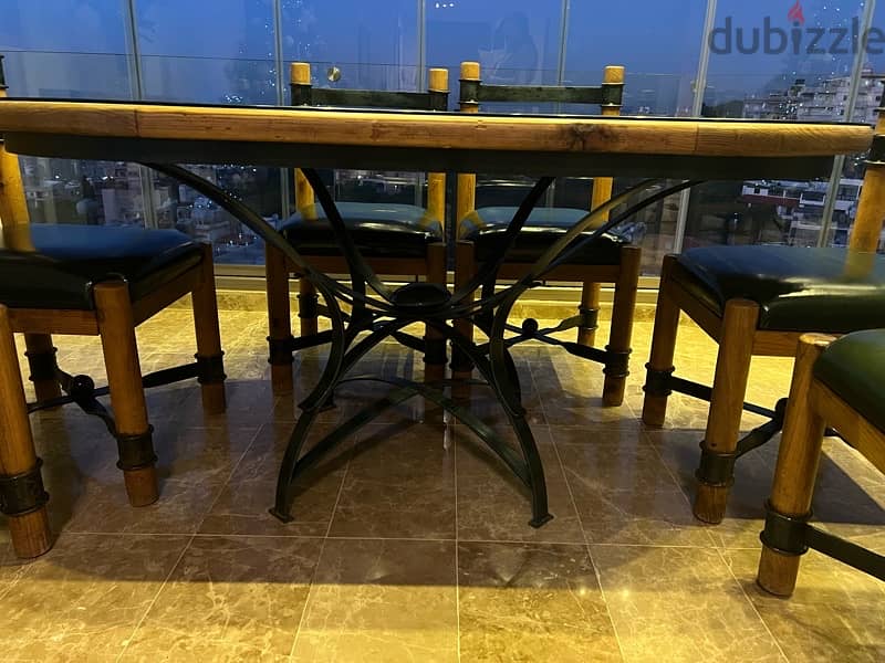 kitchen or dining table, chairs and a consul table 2