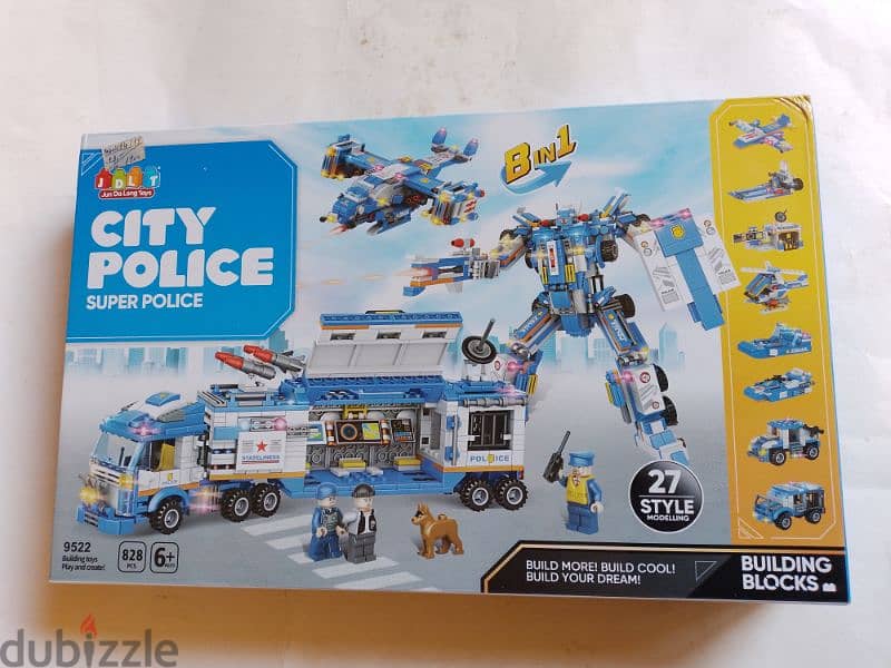 8 in 1 city police lego 828 pieces 0