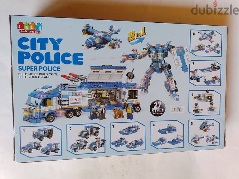 8 in 1 city police lego 828 pieces 1