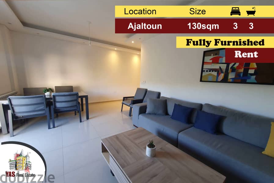 Ajaltoun 130m2 | Terrace | Rent | Fully Furnished | Prime Location|KH 0