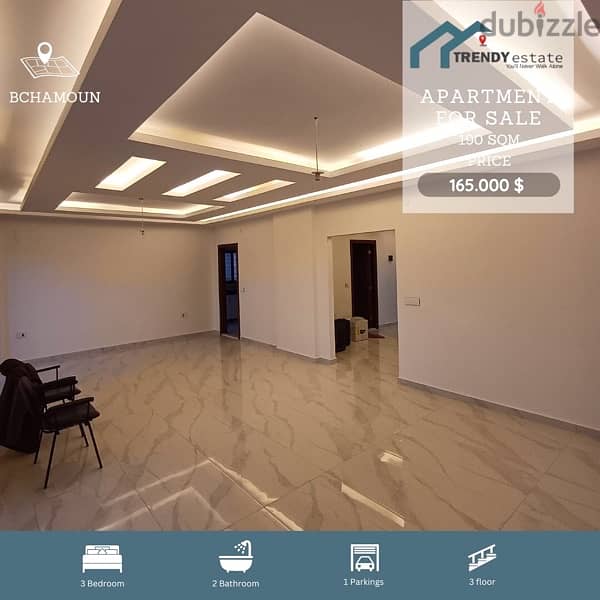 luxury apartment for sale bchamoun شقة فخمة للبيع في بشامون اليهودية 0