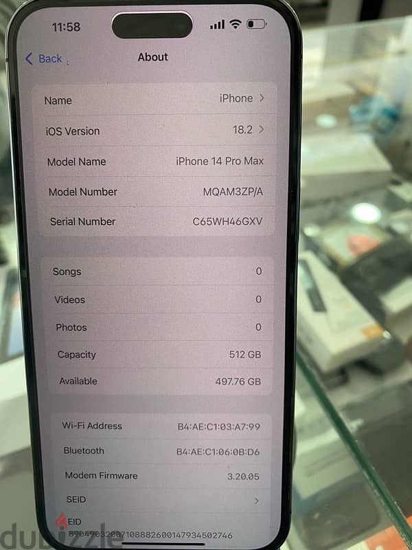 iphone 14 pro max 512gb purple ktir ndif mesh mafkouk battery 89% 4