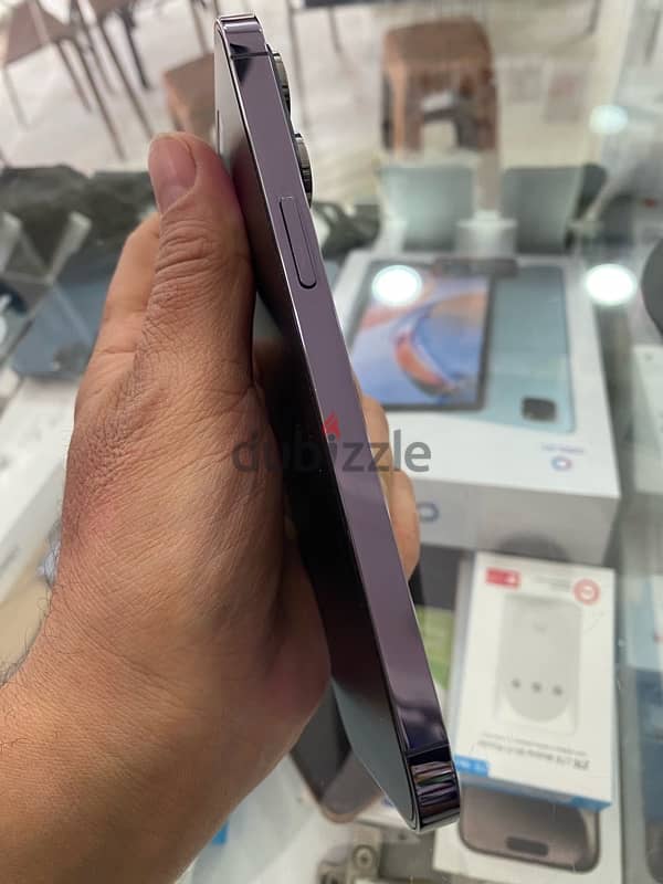 iphone 14 pro max 512gb purple ktir ndif mesh mafkouk battery 89% 5