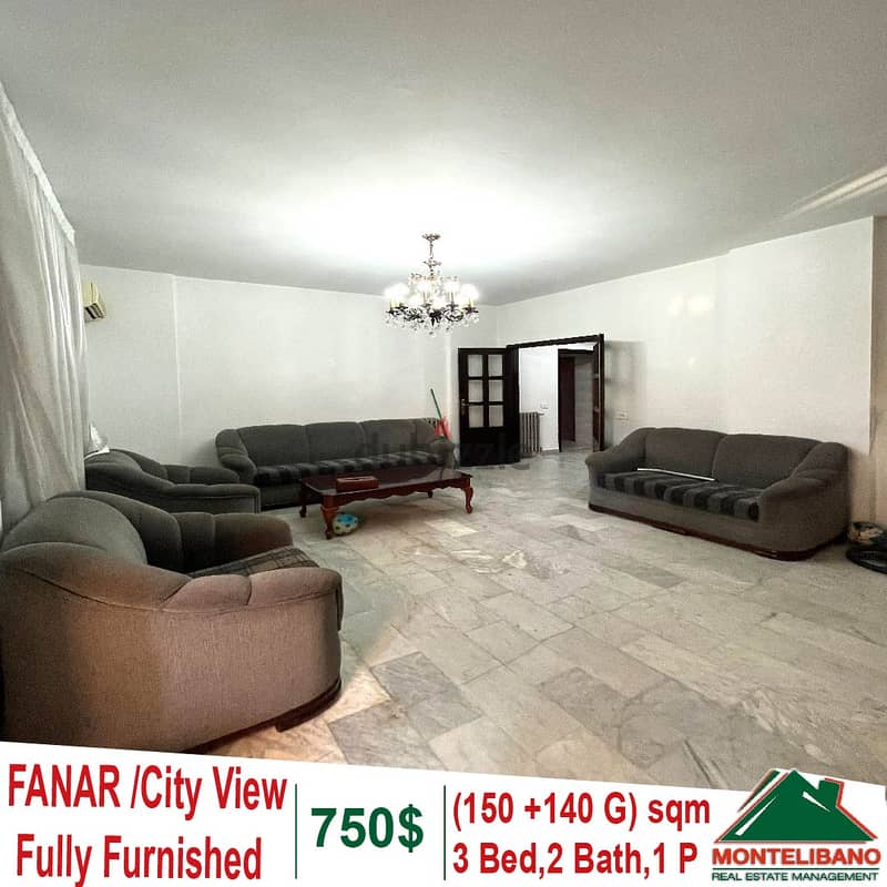 Fully Furnished 150 sqm Apartment for rent in Fanar with City view 0