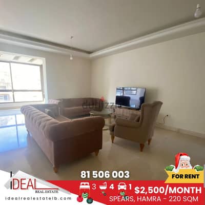 220SQM Furnished Apartment for Rent in Spears, Hamra REF#AR11017