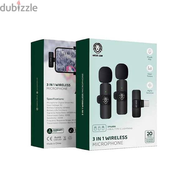 Green Lion 3 in 1 Wireless Microphone 0