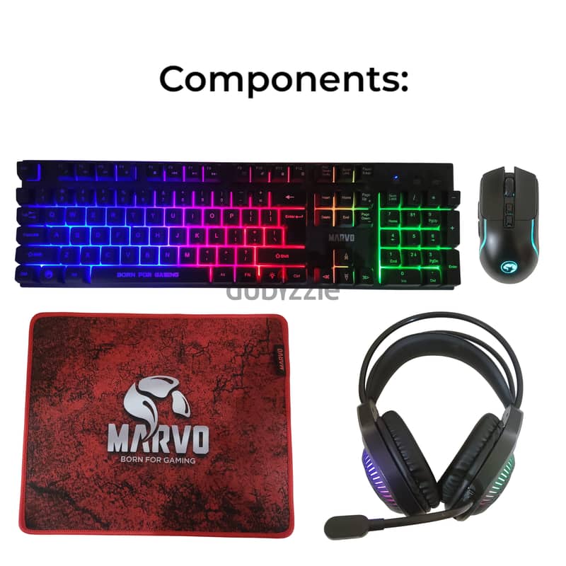 4 In 1 Gaming Accessories ( Keyboard, Headphones, Mouse, Mousepad ) 2