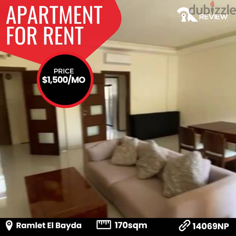 Apartment for rent in Ramlet El Bayda شقة للايجار في بيروت 0