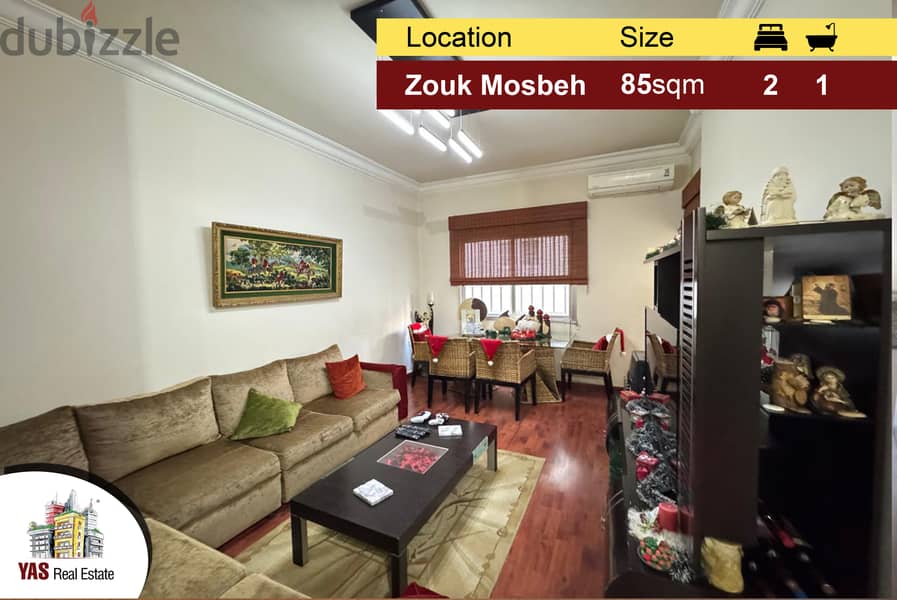 Zouk Mosbeh 85m2 | Well Maintained | Luxury | Quiet Street | CHN | 0