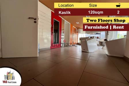 Kaslik 120m2 | Furnished Shop | Two Floors | Rent | Luxury | EH/IV