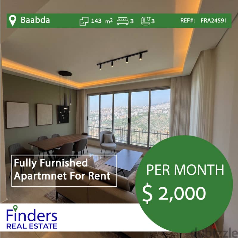 Apartment for rent in Baabda! | شقة للإيجار في بعبدا 0