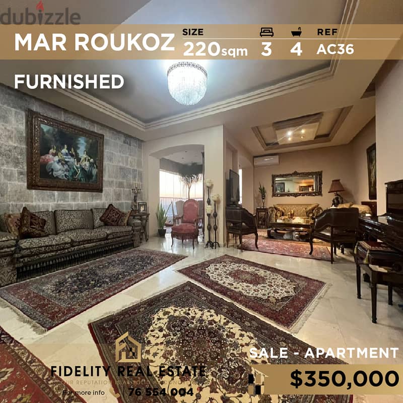 Apartment for sale in Mar roukoz furnished AC36 0