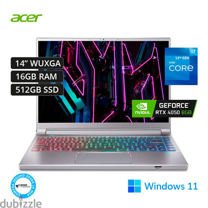 Acer Predator Triton 14 - i7 16GB 512GB SSD RTX 4050 14″ Win11 0