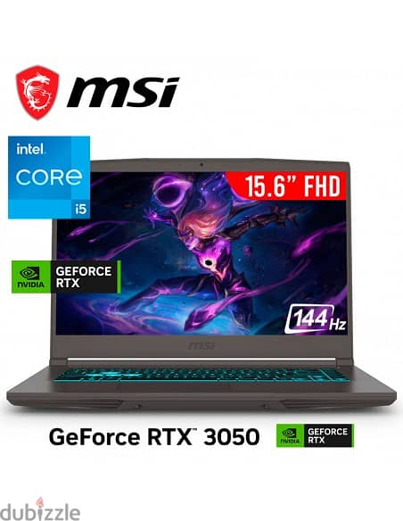 MSI Thin 15 Gaming Laptop - i5 16GB 512GB SSD RTX 3050 Win11 0