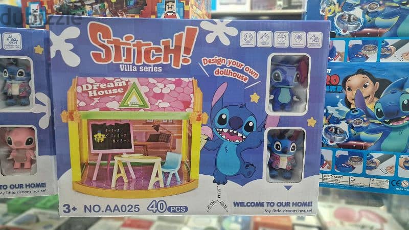 stitch build home  with toys. 2. different size 1