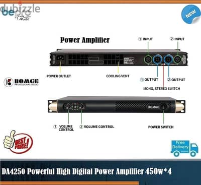 DA4250 Powerful High Digital Power Amplifier 450w*2 Professional Amp