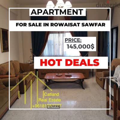 Apartment for sale in Rowaisat Sawfar شقة للبيع في رويسات صوفر