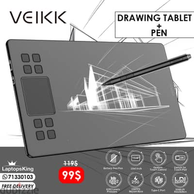 VEIKK A50 DRAWING TABLET WITH PEN