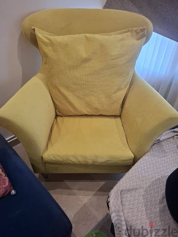 yellow armchair 0