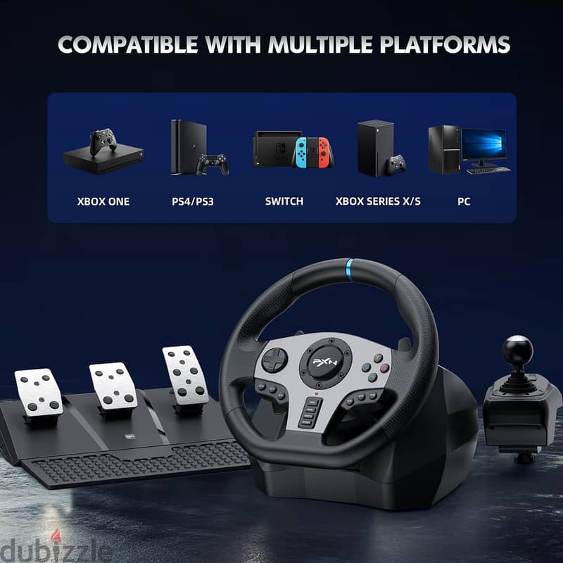 PXN V9 900 DEGREES GAMING RACING WHEEL 6