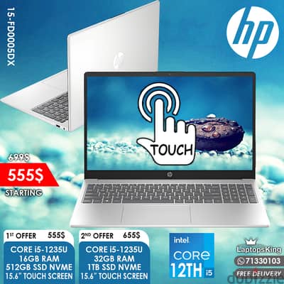 HP 15-FD0005DX CORE i5 15.6" FHD TOUCH SCREEN LAPTOPS