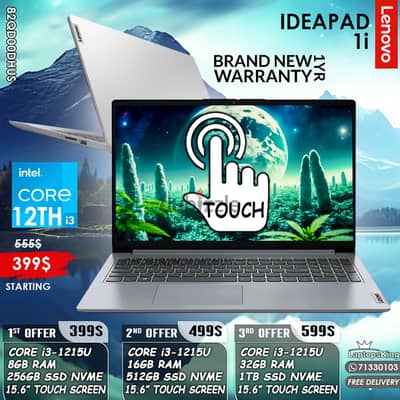 LENOVO IDEAPAD 1i 82QD00DHUS CORE i3 15.6" FHD TOUCH SCREEN LAPTOPS