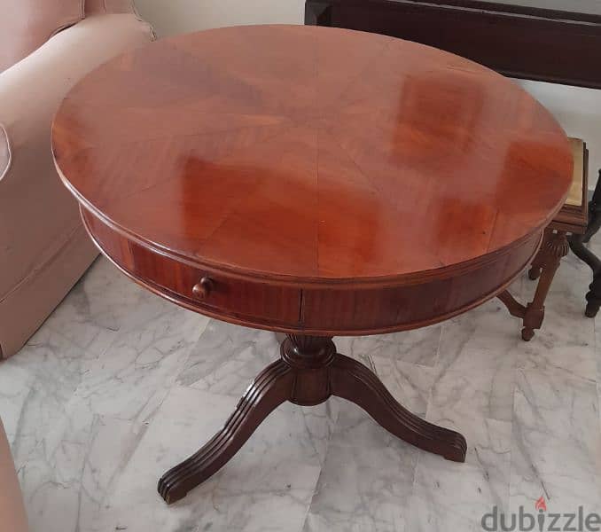 Antique parquet table 0