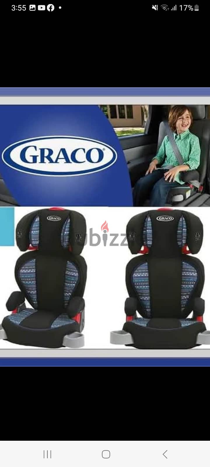 Graco carseat booster seat with 2 cup holders stage 2 3 free delivery 0