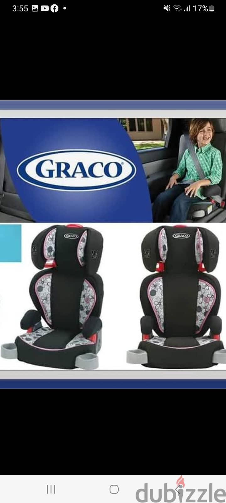 Graco carseat booster seat with 2 cup holders stage 2 3 free delivery 3