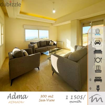 Adma | Furnished/Equipped 4 Bedrooms Apartment | Panoramic Sea View