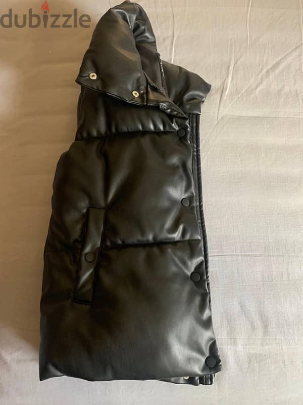 Stradivarius leather gilet 6