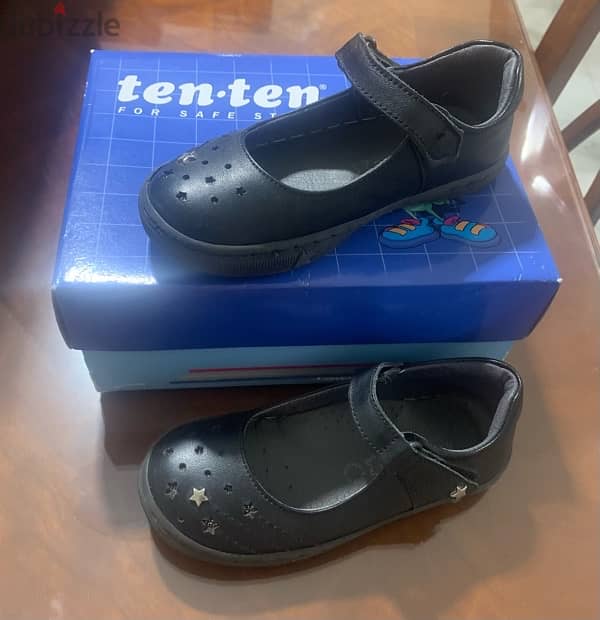 black tenten leather shoes for girls 0