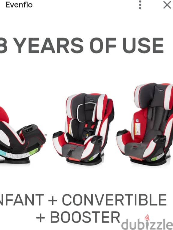 Evenflo carseat baby 0 till 8 years with booster seat free delivery 0