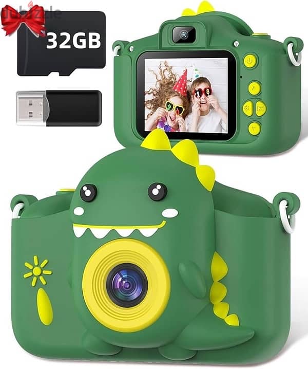 Kids Camera, Children Digital Camera with Dinosaur Silicone Case, 1