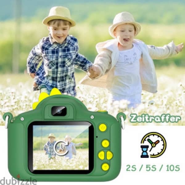 Kids Camera, Children Digital Camera with Dinosaur Silicone Case, 4