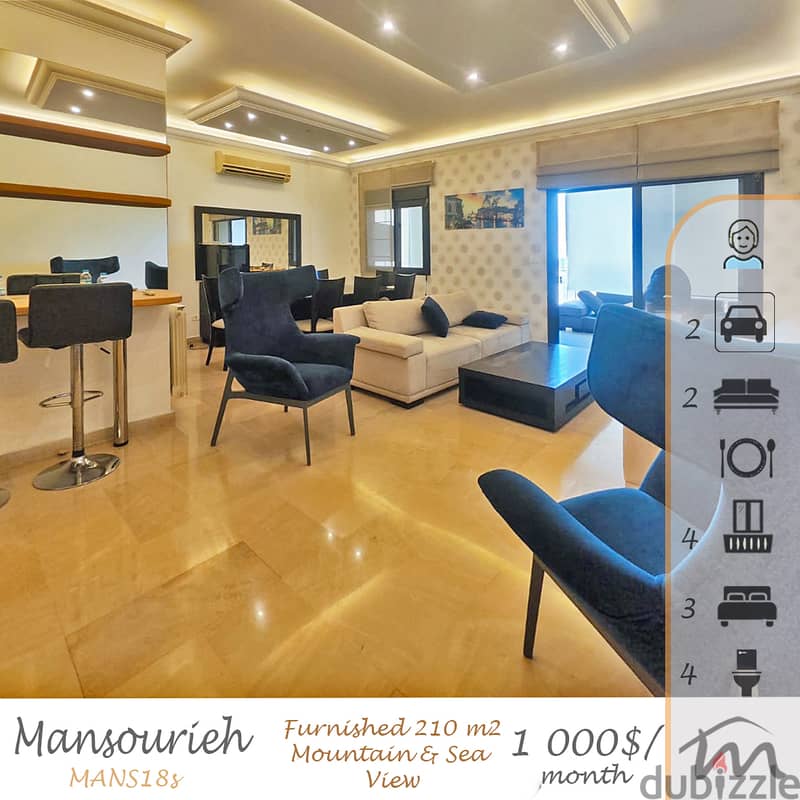 Mansourieh | Signature | High End Furnished 210m² Apartment | OpenView 0