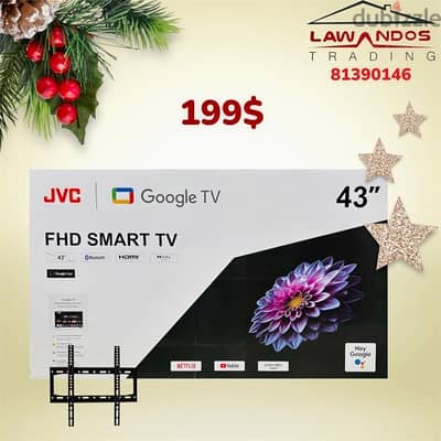 Led JVC ORIGINAL 43”,50”,55”,65” google tv مع ستاند وماوس