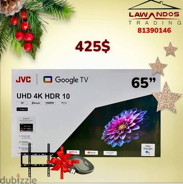 Led JVC ORIGINAL 43”,50”,55”,65” google tv مع ستاند وماوس 3