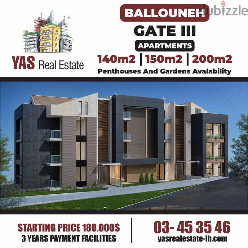 Ballouneh 140m2 | 40m2 Garden | Payment Facilities | View | 0