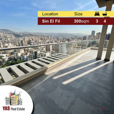 Sin El Fil 300m2 | 35m2 Terrace | Duplex | New Building | Open View |