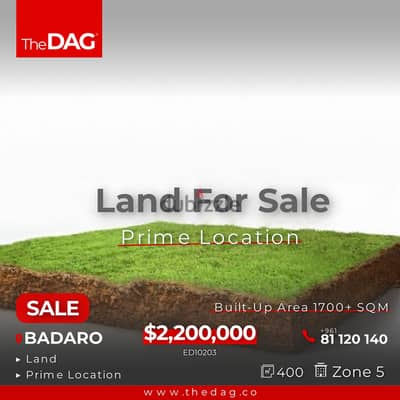 Prime Location 400 SQM Land for Sale in Badaro ارض للبيع في بدارو